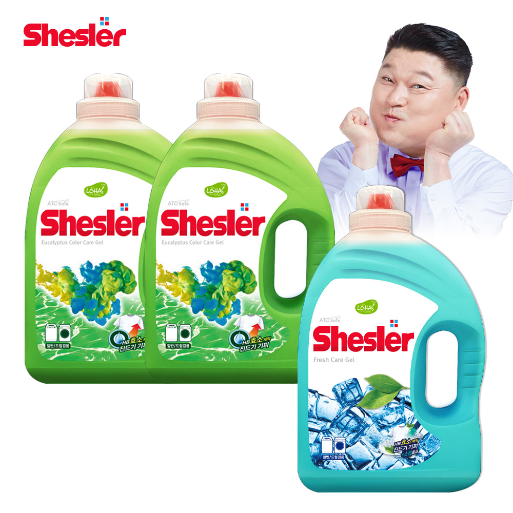 강호동의 쉬슬러 세탁 액체 세제 3.05L 유칼립투스 2개+후레쉬 1개