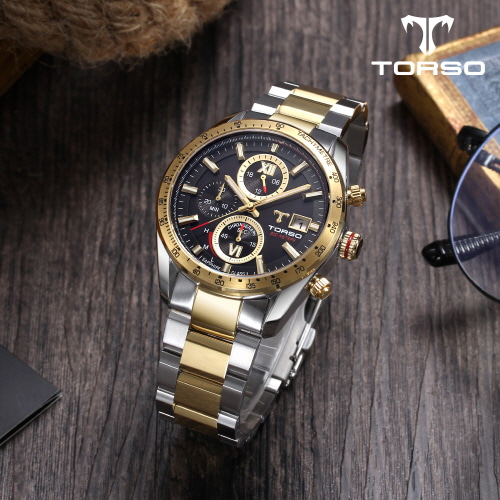 [토르소]제우스 에코솔라 다이버 남성 메탈 워치 T701M-GBC