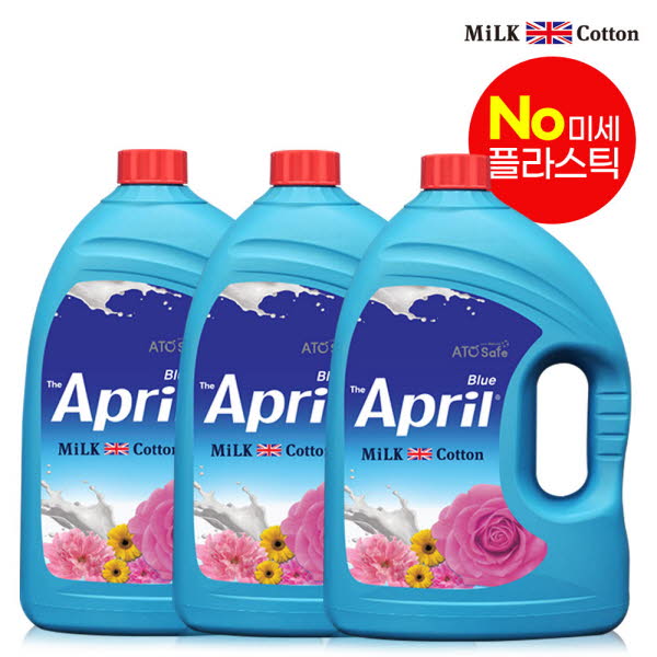 밀크코튼 고농축 유연제 에이프릴향 3.06L 3개