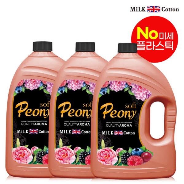 밀크코튼 고농축 유연제 피오니향 3.06L 3개