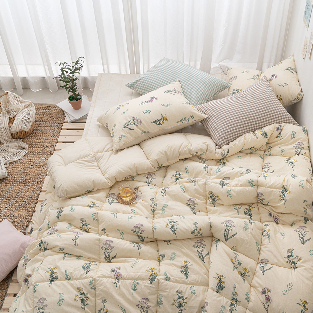 [침구연구소] 플랜타 40수 순면 차렵 이불베개세트 SS (이불+베개커버)