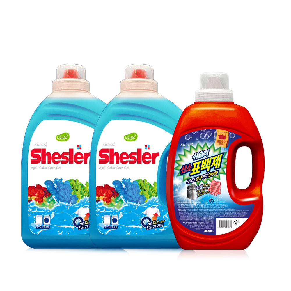 강호동의 쉬슬러 액상 세제 3.05L 에이프릴 2개+표백 액상 세제 2L 1개