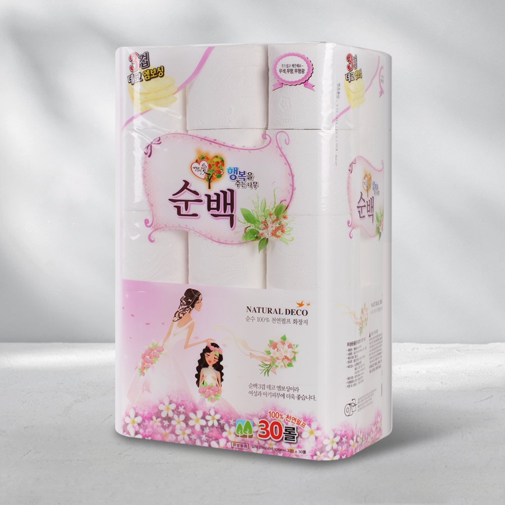 [행복에스앤피제지] 순백 휴지 /3겹 27M 30롤×1EA