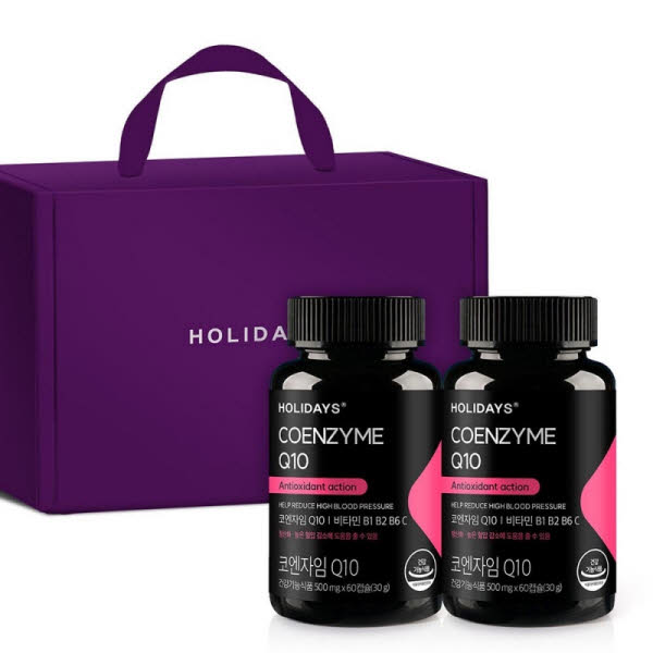 [홀리데이즈] 코엔자임Q10 500mgx60정x2통(4개월분)+선물케이스