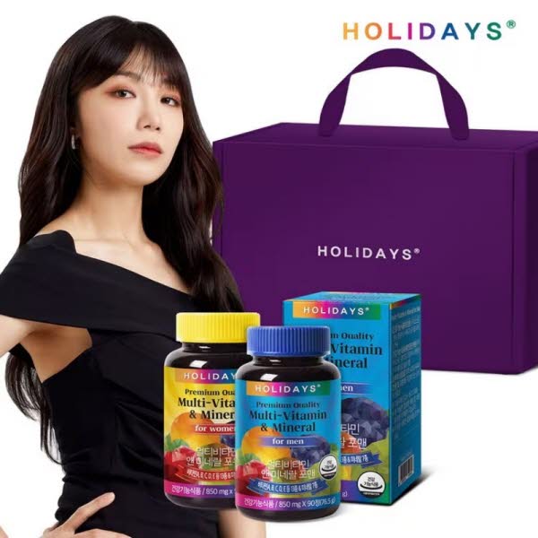 [홀리데이즈] 남성맞춤 필수영양 멀티비타민&미네랄 포맨 850mgx90정x2병+선물케이스