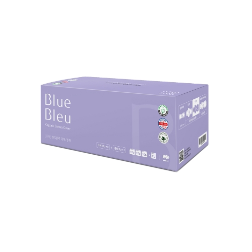 [블루블루] 유기농 순면 커버 생리대 대형(10개입)3팩+휴대용중형(2P)1팩 세트