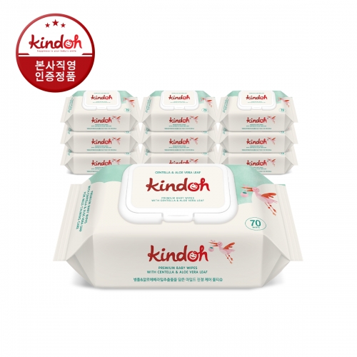 [킨도] 프리미엄 물티슈 그린 70매*10팩