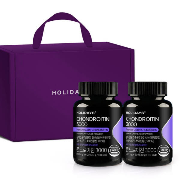 [홀리데이즈] 콘드로이친 3000 500mgx60정x2통+선물케이스