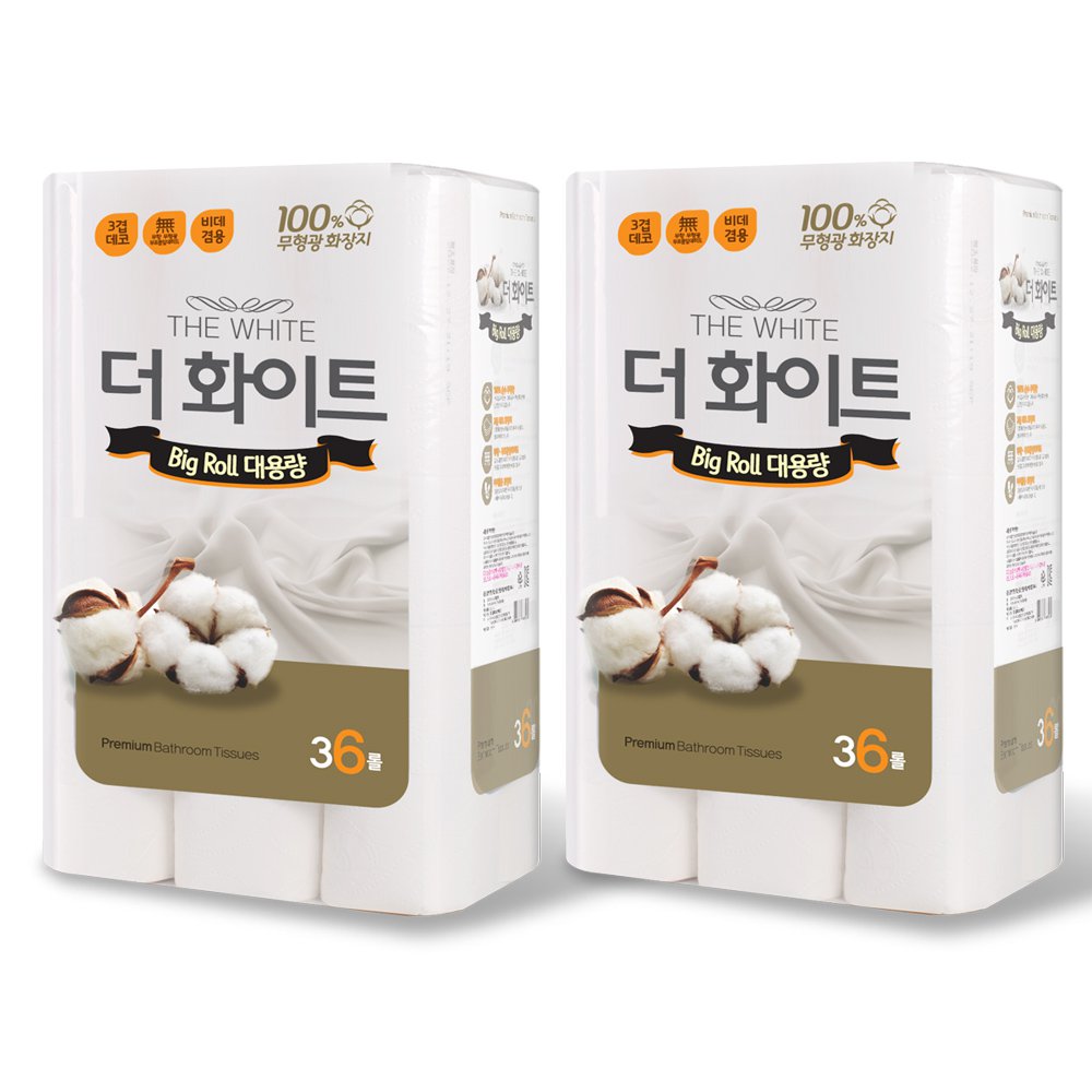 [행복에스앤피제지] 더화이트 대용량 휴지 /3겹 27M 36롤×2EA