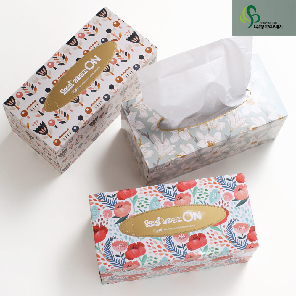 [행복S&P제지] 생활공감ON 미용티슈 220매×3번들_1개