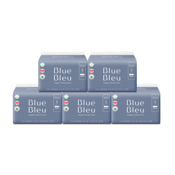 [블루블루] 유기농 순면커버 슈퍼 롱 오버나이트 생리대 6p x 5팩