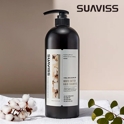 [수아비스] 화이트 두피케어 코튼향 헤어 샴푸 1000ml