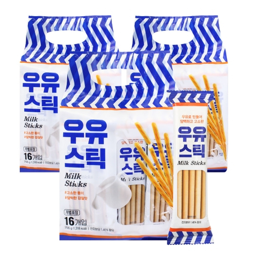 [좋은세상] 키즈웰 우유스틱 과자 256g*3봉