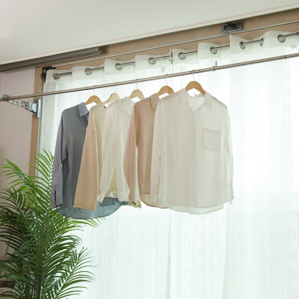 [웰렉스] 무타공 베란다 창틀 빨래건조대 원룸 공간활용 창문와이어행거 CTY1280-1(최대280cm/와이어고정구1개)