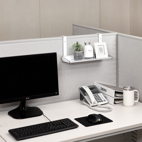 [웰렉스] 무타공 데스크테리어 파티션선반 책상정리 1단선반(고리X) PS200(선반20cm)