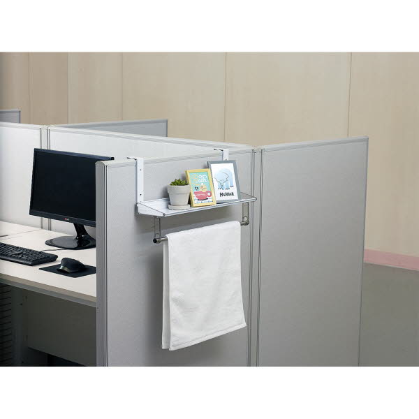 [웰렉스] 무타공 데스크테리어 파티션선반 수건걸이 책상정리 1단선반행거 PS201(선반20cm/행거1개)