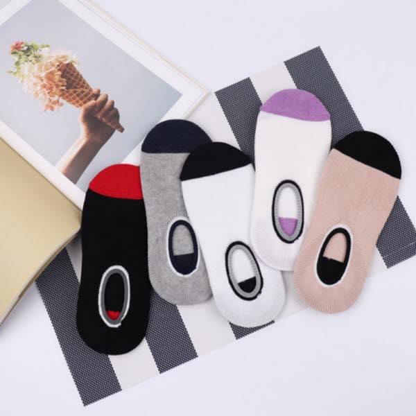 [원삭스] 여자 직각양말 O자형 이색꿈치 발목 3족 세트 W228