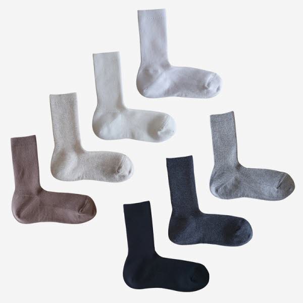 [원삭스] 여자 직각양말 링클프리 골지 장목 5족 선물세트 W242