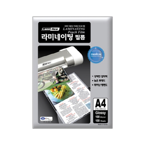 라미에이스 국산 정전기방지 라미네이팅필름 코팅필름 코팅용지 100MIC A4 100매