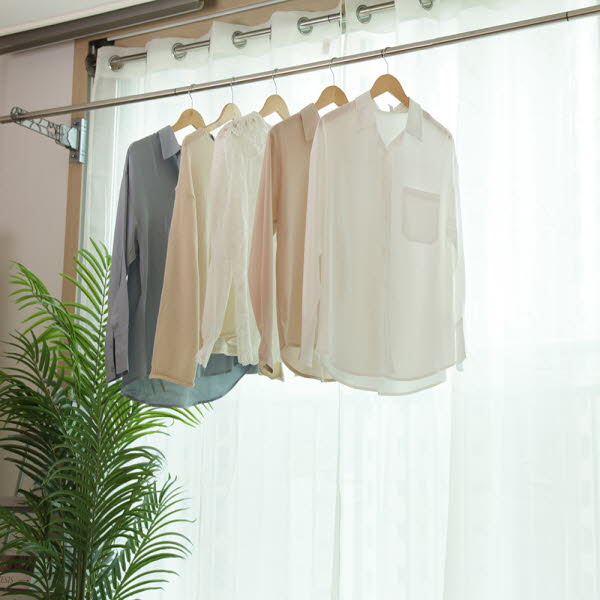 [웰렉스] 무타공 베란다 창틀 빨래건조대 원룸 공간활용 창문행거 1폴 CTH1130 (최대130cm)