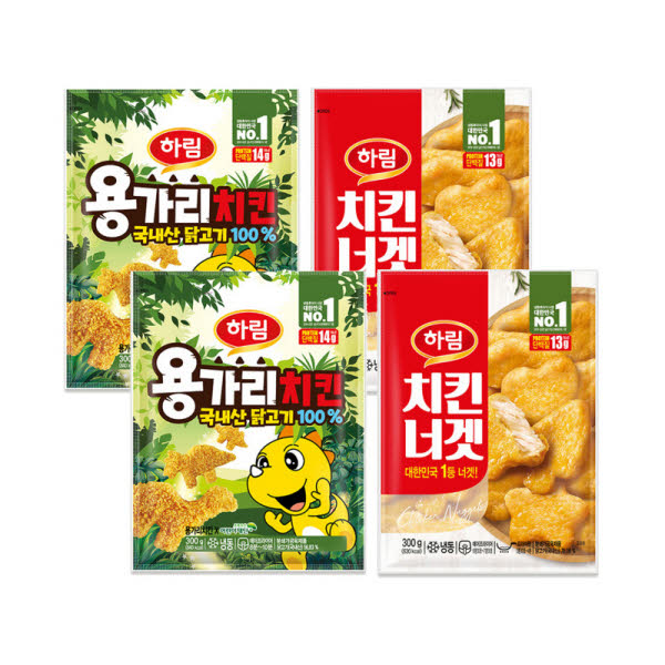[하림] 용가리치킨 300g x 2개+치킨너겟 300g x 2개
