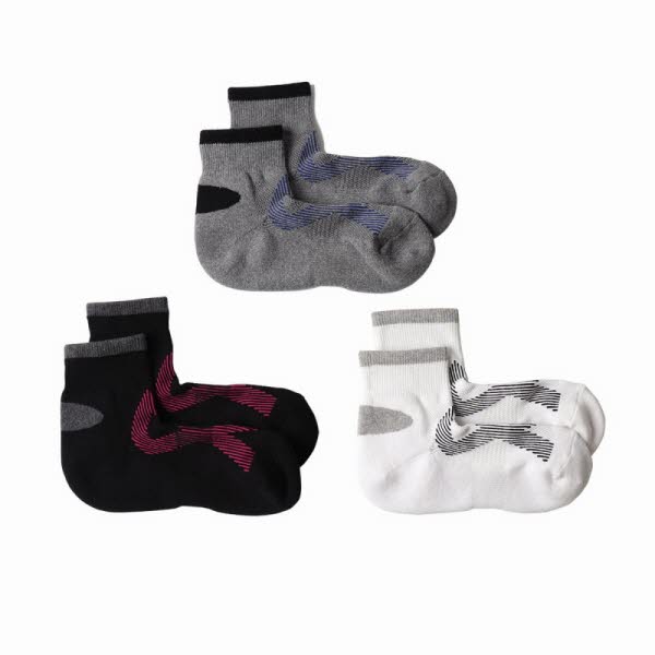 [원삭스] 여자 직각양말 치얼업 스포츠 발목 3족 세트 W011