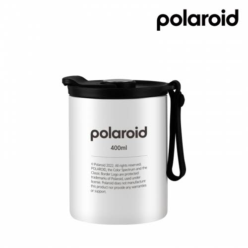 [폴라로이드] 라벨 실리콘 스트랩 텀블러 400ml