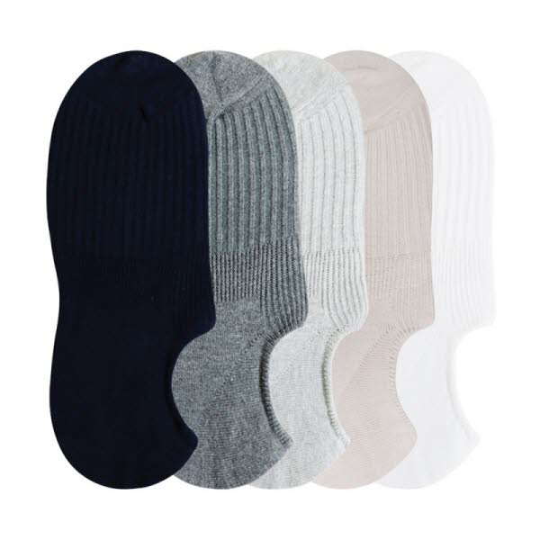 [원삭스] 직각양말 안 벗겨지는 페이크삭스 5족 세트 _ S 여성용 (225~220mm) W237