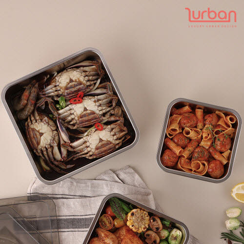 [쉬젤] 러반 스테인레스 스퀘어밧드2종C-(SL)밧드본체-16/24cm/커버/와이어랙