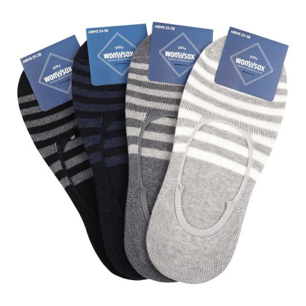 [원삭스] 남자 직각양말 링글 페이크삭스 4족 세트 W123