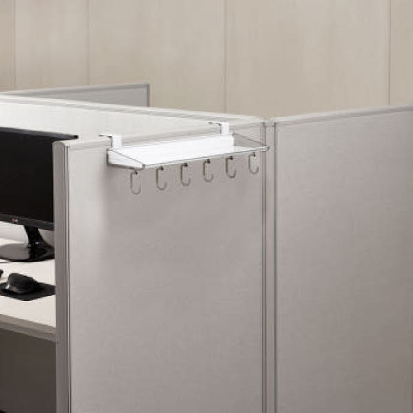 [웰렉스] 무타공 데스크테리어 파티션선반 책상정리 선반고리 SHORT PS305(S) (선반30cm/고리5개)