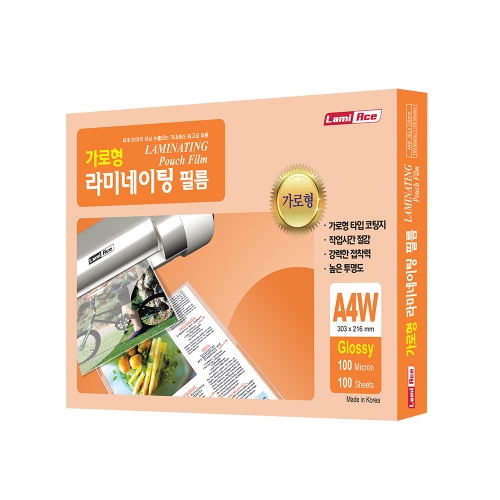 라미에이스 국산 가로형 라미네이팅필름 코팅지 코팅필름 코팅용지 100MIC A4W 100매
