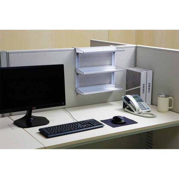 [웰렉스] 무타공 데스크테리어 파티션선반 책상정리 3단선반(고리X) 3PS600(선반60cm)