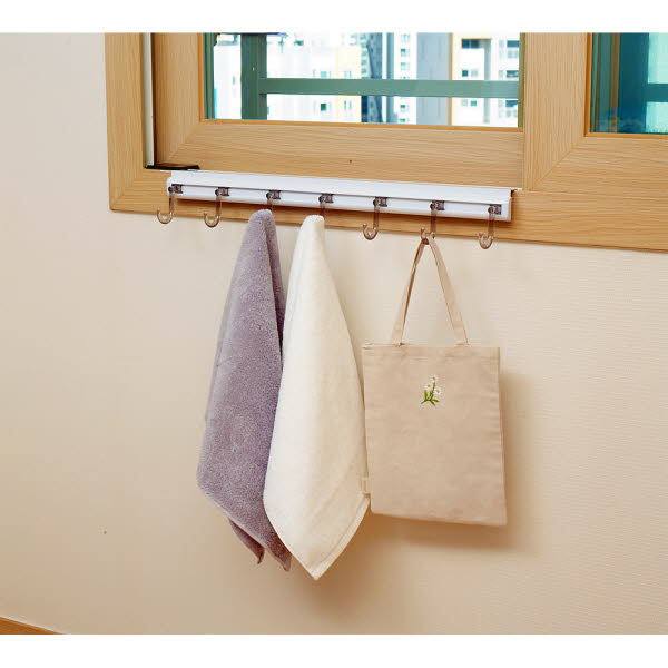 [웰렉스] 무타공 창문 후크 모자걸이 가방걸이 창틀 옷고리 CU304 (30cm/옷고리4개)