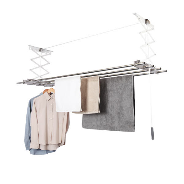 [웰렉스] 직선봉 로프 수동 천장형 빨래건조대 RG4100 (가로봉100cm)