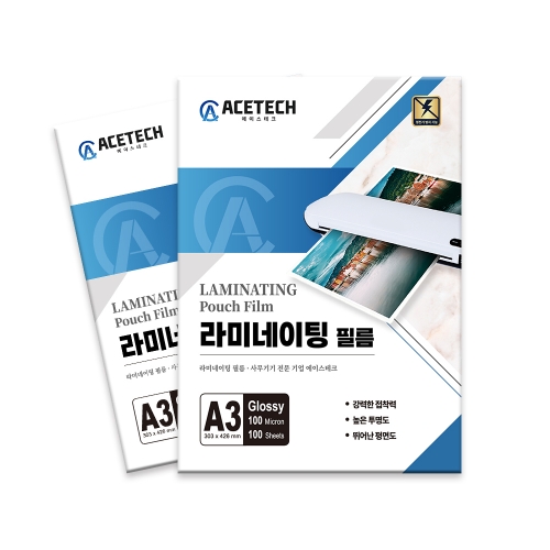 에이스테크 정전기방지 라미네이팅필름 코팅지 코팅필름 코팅용지 A3 100mic 100매