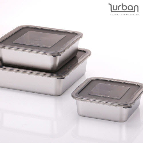 [쉬젤] 러반 스테인레스 스퀘어밧드3종세트(밧드본체-16/20/24cm/커버/와이어랙)