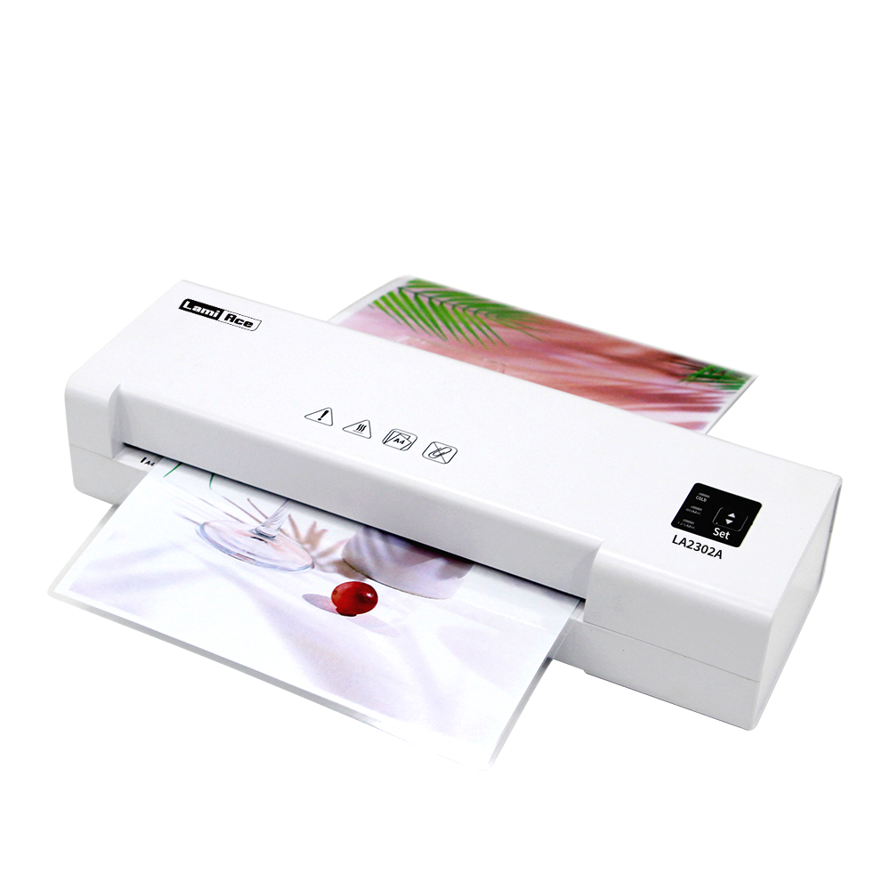라미에이스 2롤러 소형/가정용 A4코팅기 코팅기계 LA2302A 무열코팅 용지걸림제거