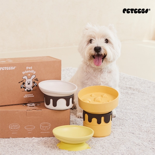 [페티코] 코코넛 펫-볼 3in1 세트 강아지 식기