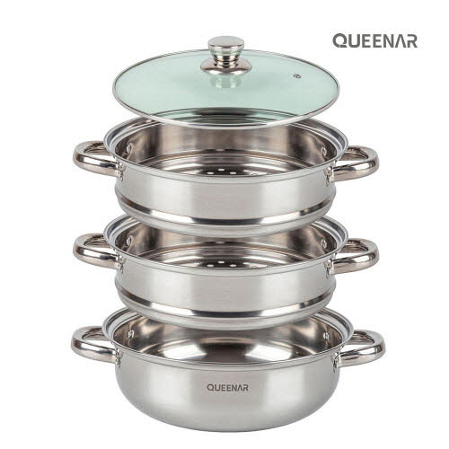 [퀸나] 트윙클 스테인레스 3단 찜기 QNSM-300S