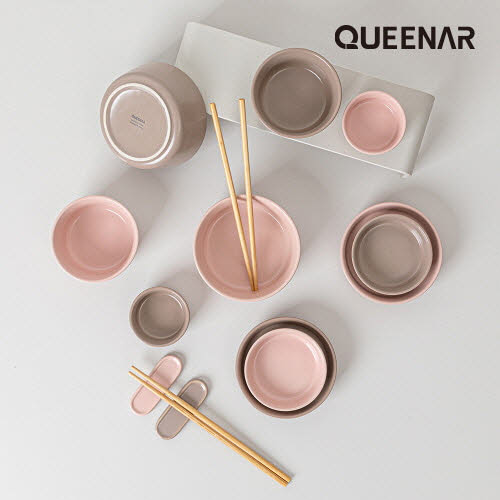 [퀸나] 라운드 2인 14P 홈세트 QN-RO14PW/RO14PG(색상 택1)