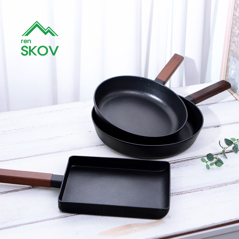 [렌스코브] 쏠러스 IH 인덕션 후라이팬24cm+28cm+사각후라이팬24cm