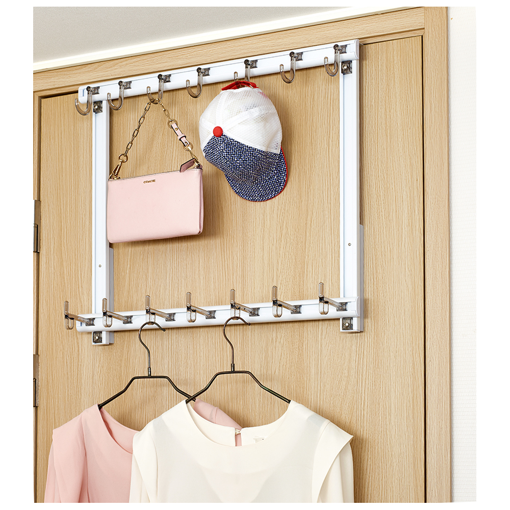 [웰렉스] 문옷걸이 도어후크 방문걸이 가방걸이 수건걸이 도어 옷걸이 UD506J(50cm/옷걸이6개/옷고리6개)