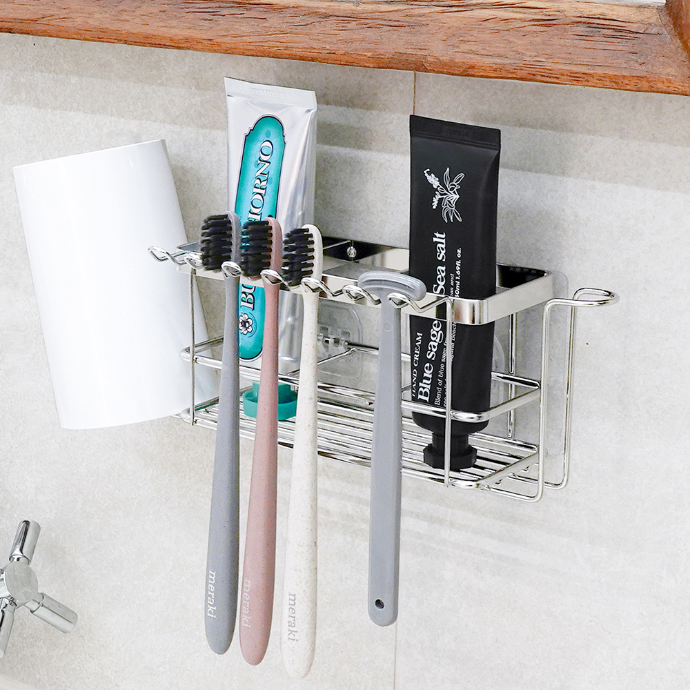 [스파이더락] 스마트접착 욕실 스테인리스 칫솔걸이
