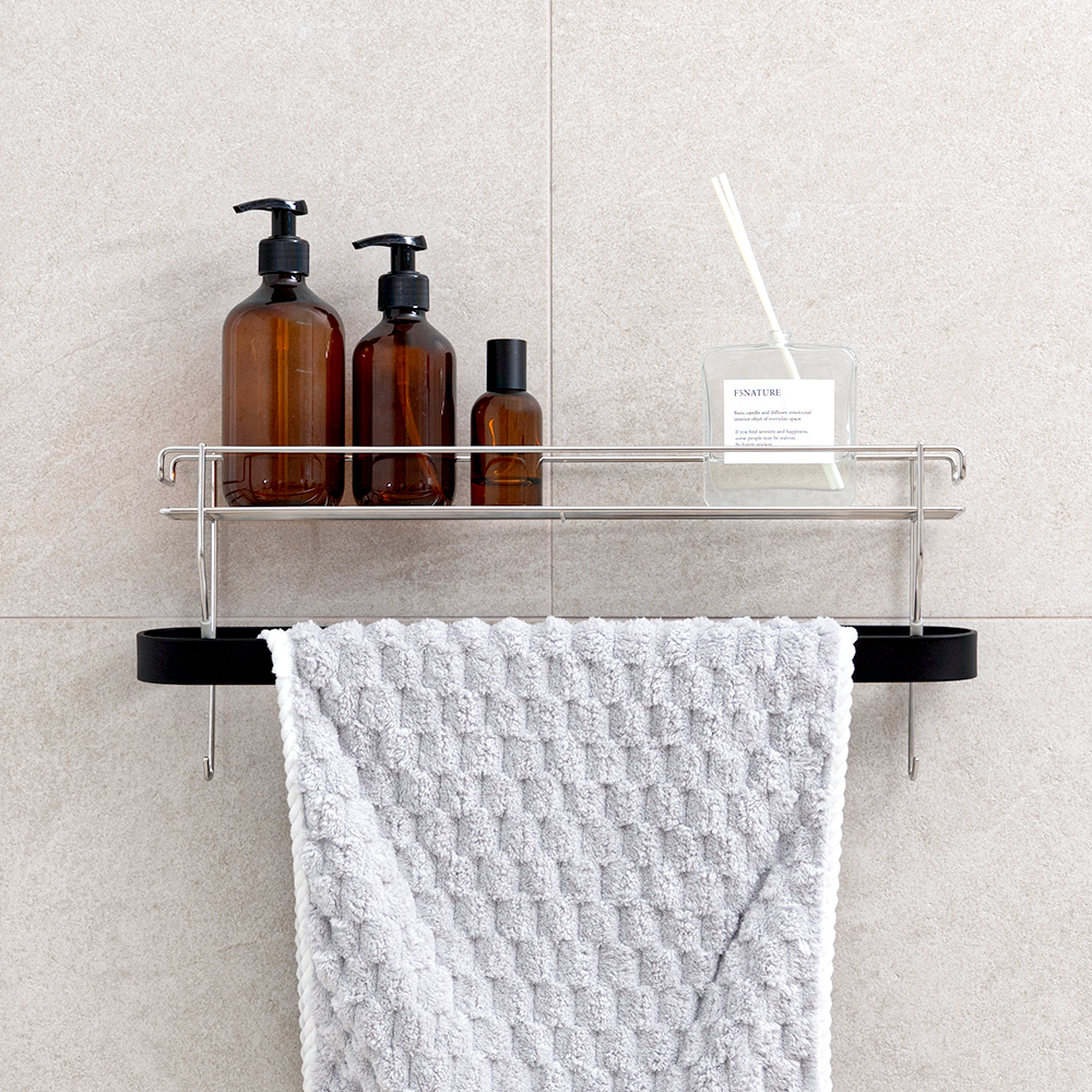 [스파이더락] 무타공 심플 수건 타월걸이 거치선반