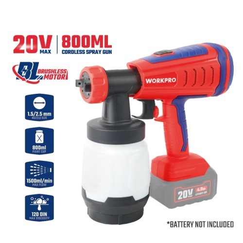 워크프로 20V 충전스프레이건 베어툴 WP397010