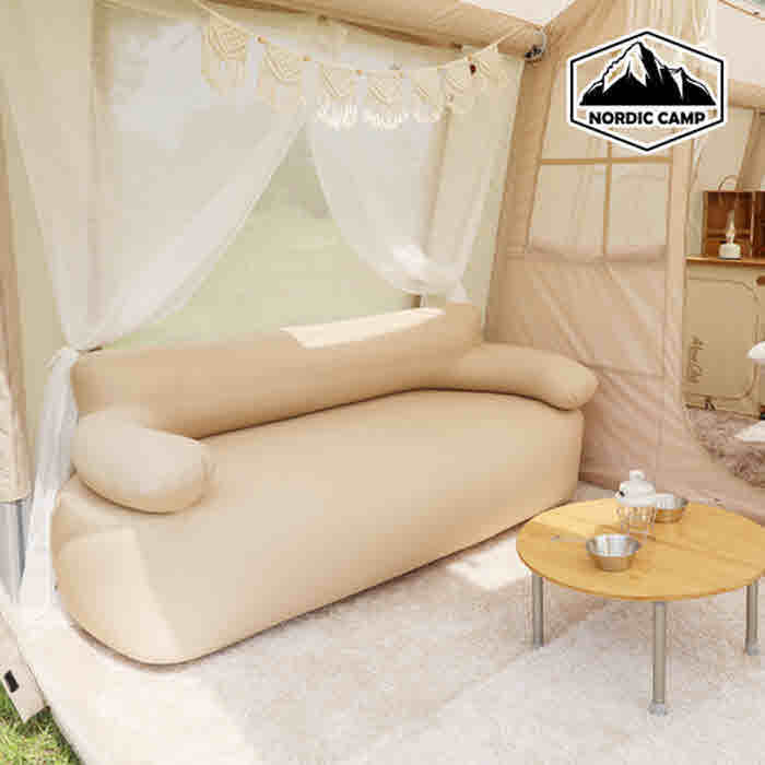 [노르딕 캠프] 어반 화이트 더블 에어소파 (2~3인)(무선에어펌프 탑재)