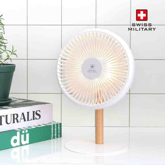 [스위스밀리터리] 루체 LED 탁상용 타프팬 무선 선풍기(리모컨_6인치)