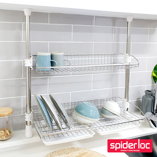 [스파이더락] 기둥식 씽크선반 2단600