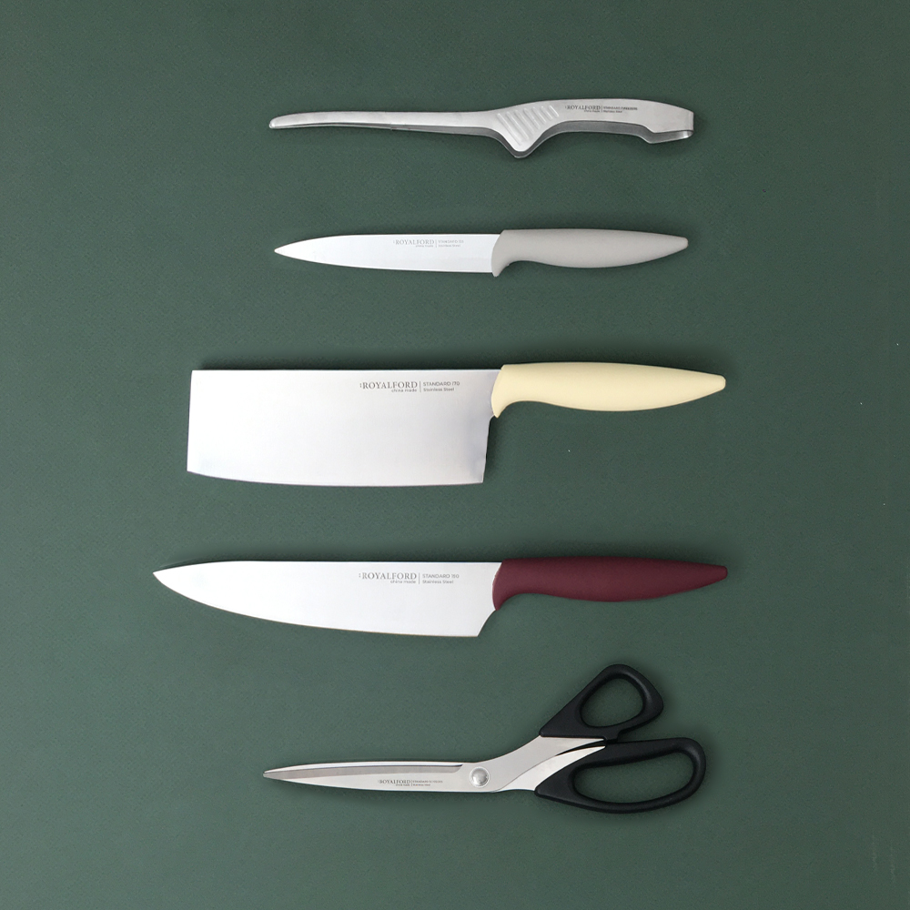 [로얄포드] 스탠다드 나이프세트 5종(중식도,식도,멀티중소도,가위,핀셋집게)